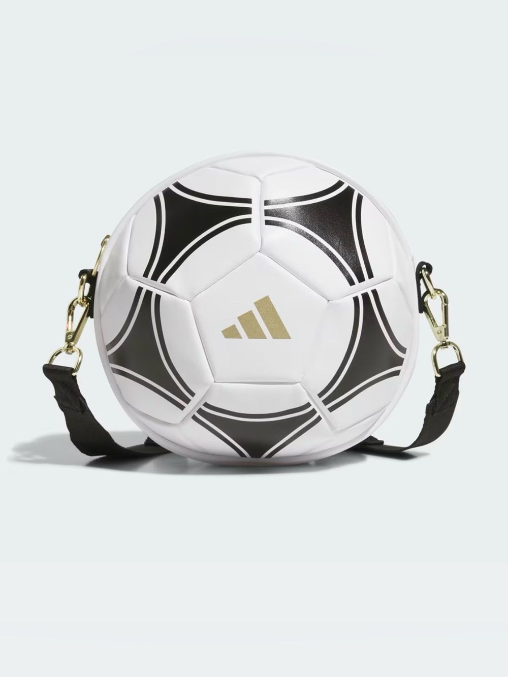 Adidas World Cup Soccer Ball Crossbody Bag Purse White Black Gold Metallic